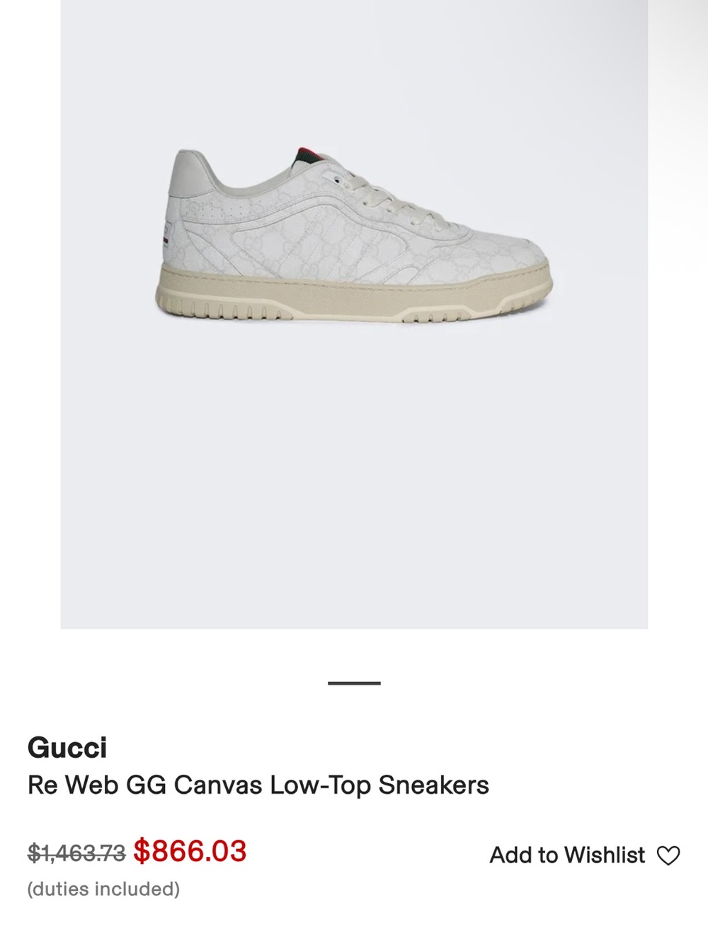 Gucci Re Web GG Canvas Low-Top Sneakers in Off-White